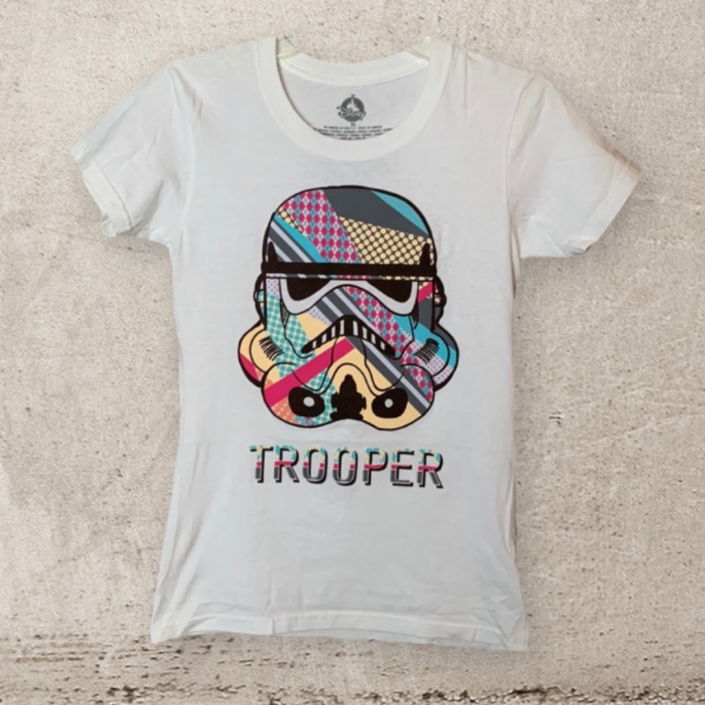 Disney Store Star Wars White/Multi-Colored Storm Trooper T-shirt. Ladies XS